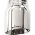 Hooker 2.5in Axle-Back Exhaust w/ Muffler (Dual 4in Polished Tips), 2015+ Mustang EcoBoost - Angle 2