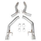 Hooker 2.5in Axle-Back Exhaust w/o Muffler (Dual 4in Polished Tips), 2015+ Mustang EcoBoost