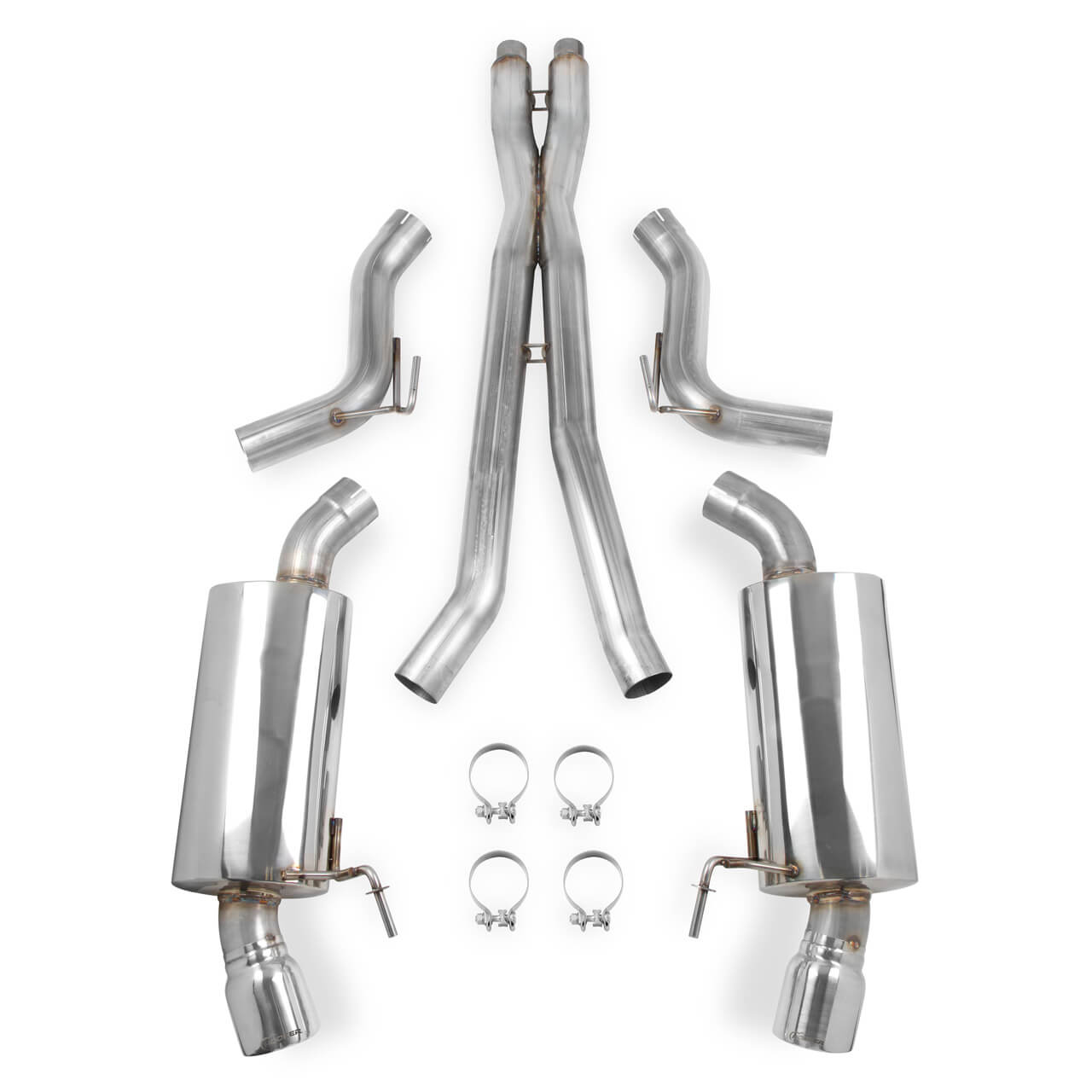 Hooker 3.0in Cat-Back Exhaust X-Pipe w/ Muffler, 2015+ Mustang GT 5.0L