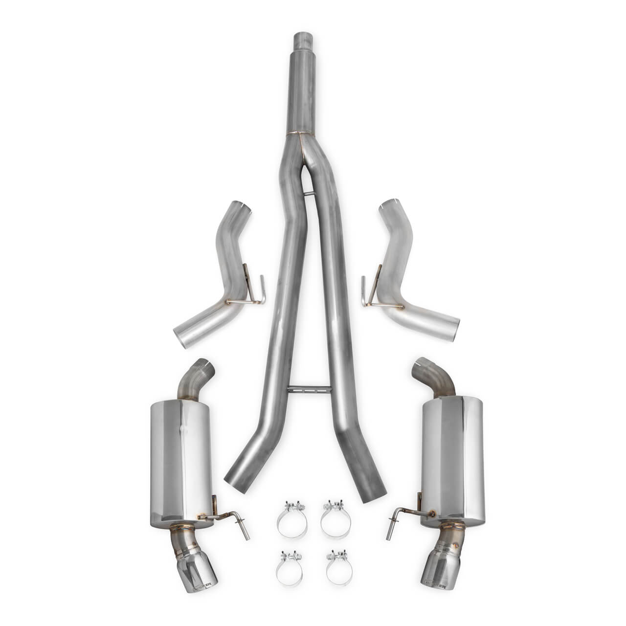 Hooker 3.0in into Dual 2.5in Cat-Back Exhaust w/ Muffler, 2015+ Mustang EcoBoost