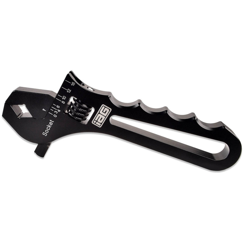 IAG Adjustable AN Wrench (3AN - 16AN Fittings, Aluminum, Black) - Angle 3