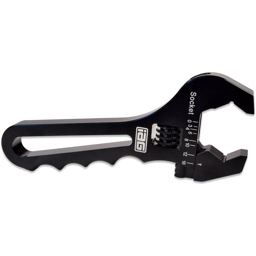 IAG Adjustable AN Wrench (3AN - 16AN Fittings, Aluminum, Black) - Angle 4