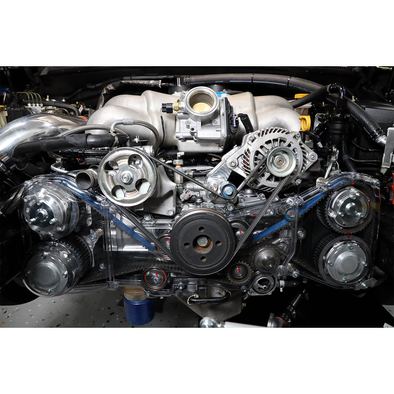 IAG Alternator Relocation Kit (For Rev. Manifold w/o Power Steering), 2002-2014 WRX & 2004-2021 STi - Angle 3
