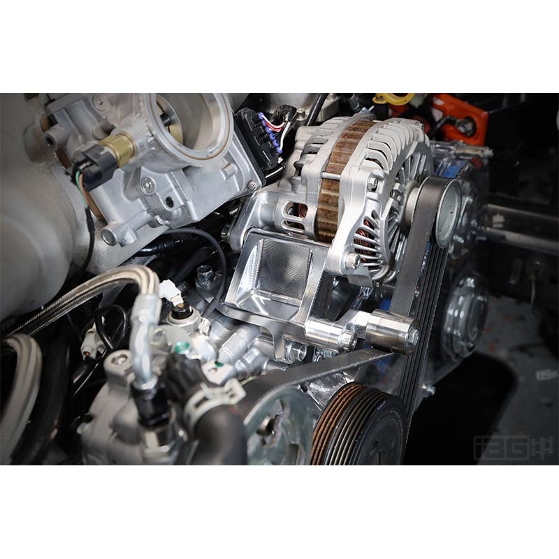 IAG Alternator Relocation Kit (For Rev. Manifold w/ Power Steering), 2002-2014 WRX & 2004-2021 STi - Angle 4