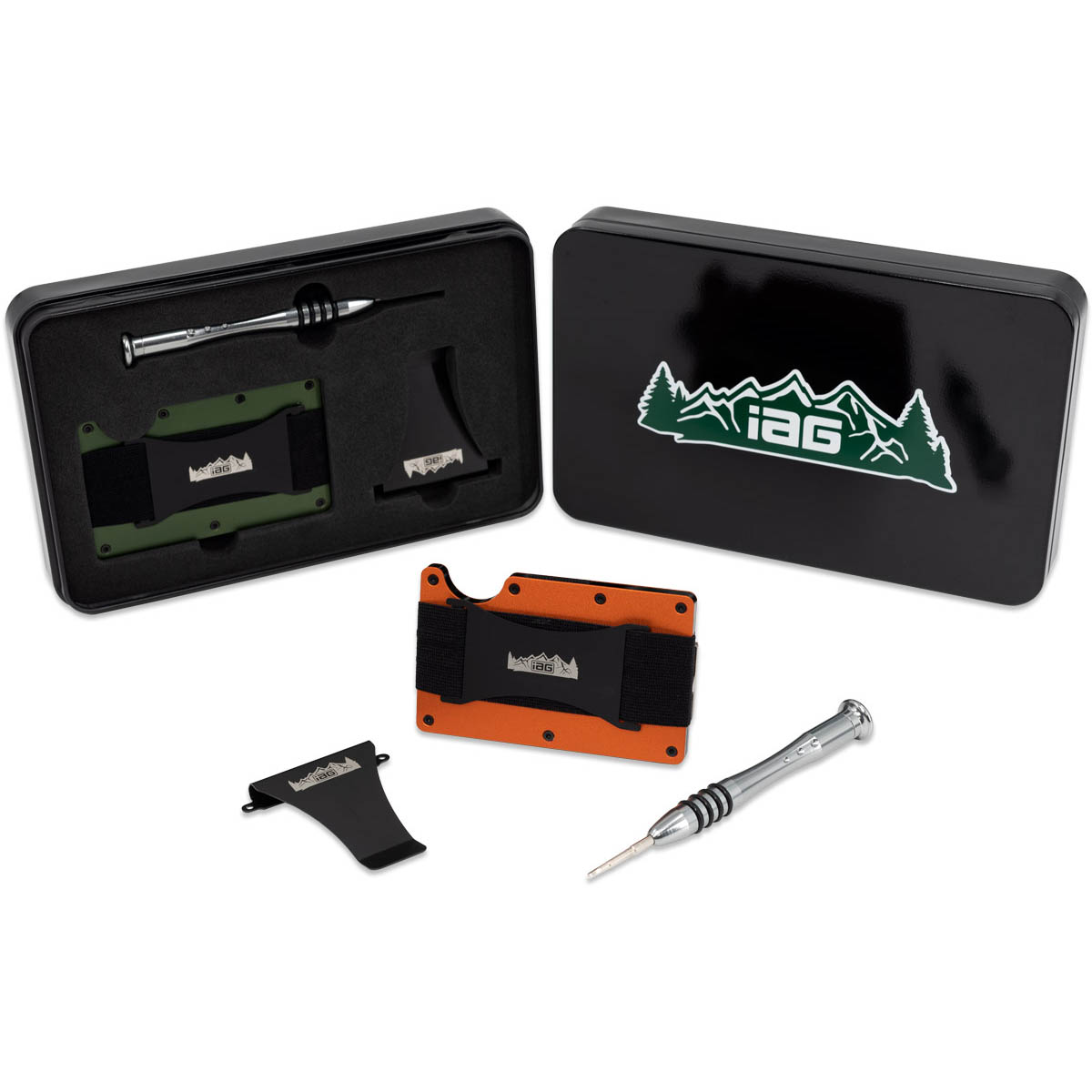 IAG Aluminum Wallet w/ Money Clip, Cash Band, & Screwdriver Kit (Off-Road Logo)