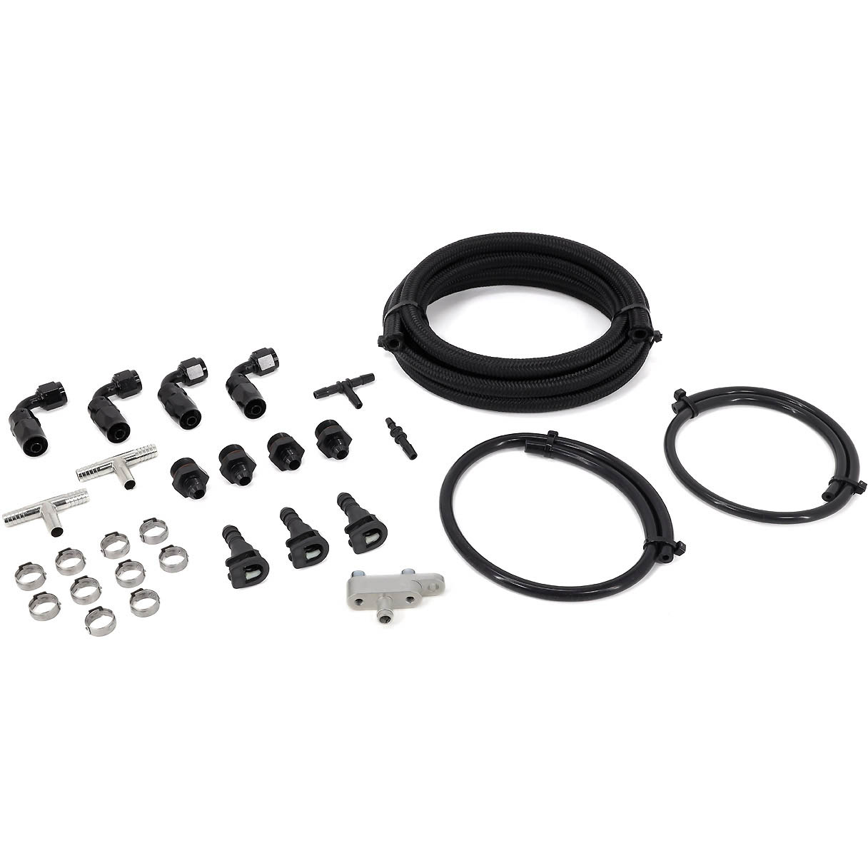 IAG Braided Fuel Line & Fitting Kit For IAG Fuel Rails, 2008-2014 WRX
