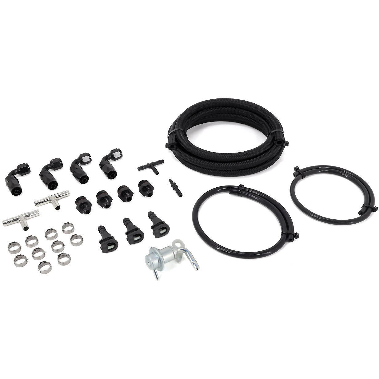 IAG Braided Fuel Line & Fitting Kit For IAG Fuel Rails, 2008-2021 STi