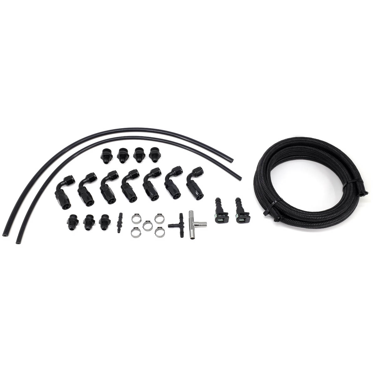 IAG Braided Fuel Line & Fittings Kit (For IAG Rails & Aeromotive -6 FPR), 2002-2014 WRX & 2007+ STi