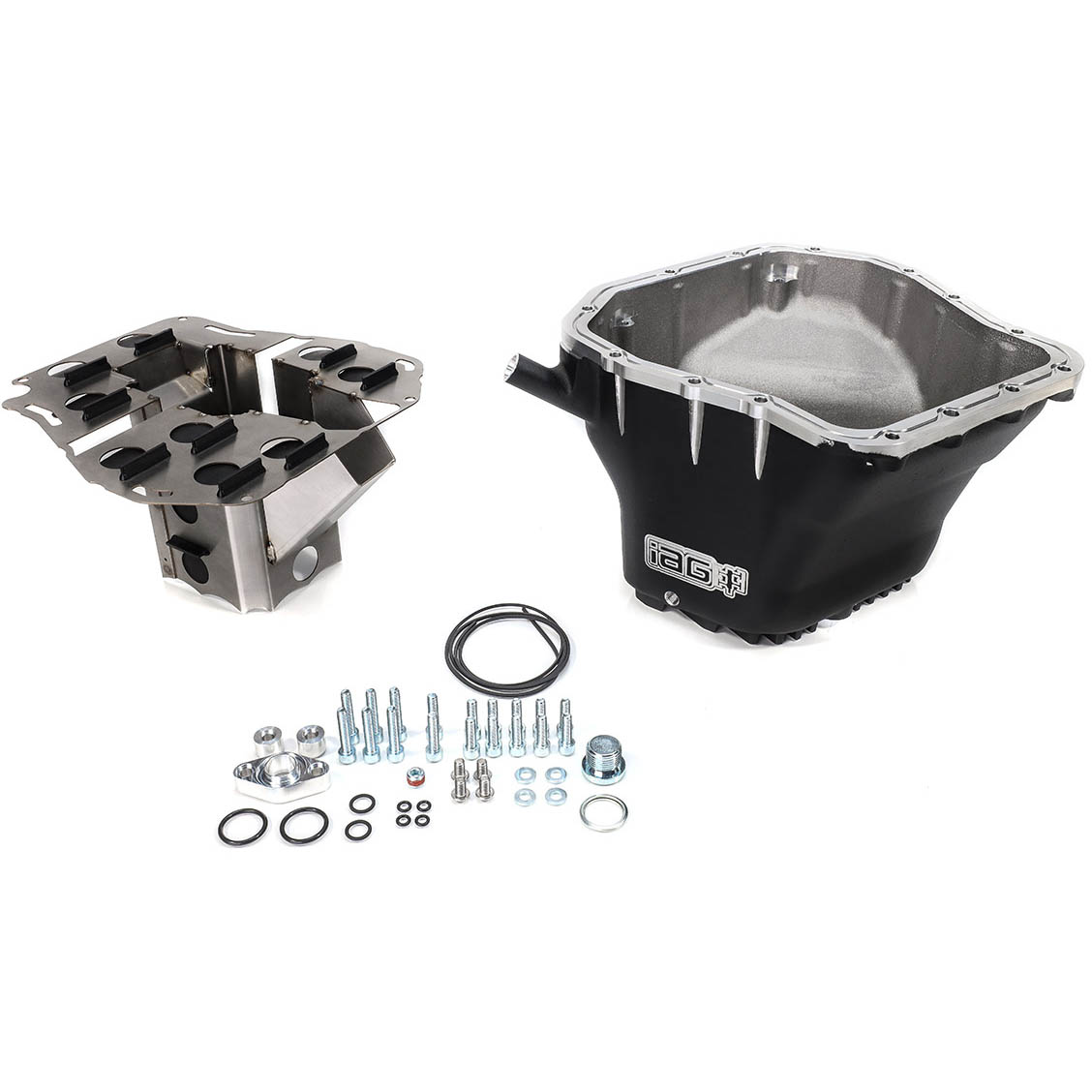 IAG Competition Oil Pan w/ Removable SS Lower Baffle (Black), 2002-2014 WRX & 2004-2021 STi