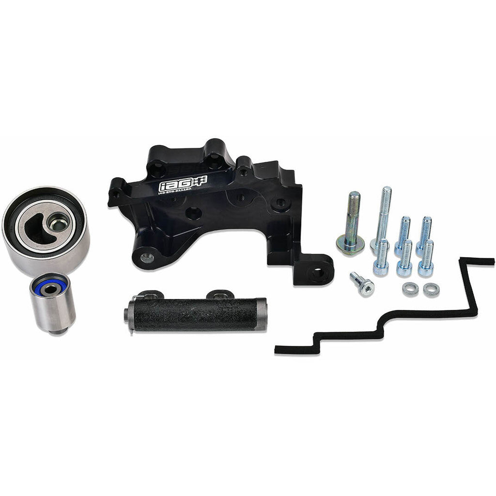 IAG Competition Series Timing Belt Tensioner (Black), 2002-2014 WRX & 2004-2021 STi - Angle 2