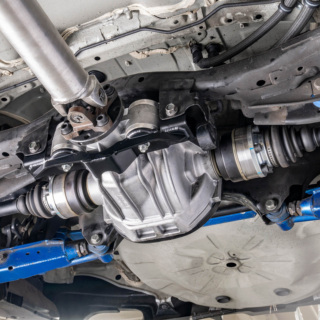 IAG Ford 8.8" Rear End Swap Kit (5x114.3 Hubs, Eaton TrueTrac LSD), 2015-2021 STi - Angle 2