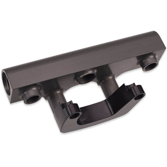 IAG Fuel Rail Adapter Brackets (JDM, Black), 2002-2005 WRX w/ JDM STi Intake Manifold - Angle 3