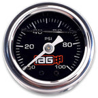 IAG Liquid Filled Fuel Pressure Gauge (Black Face, 0-100psi)