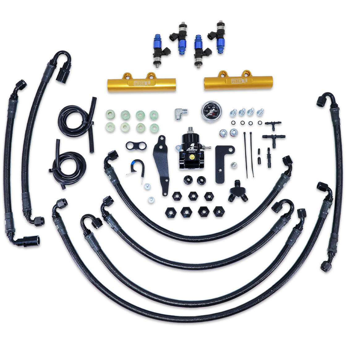 IAG PTFE Flex Fuel Kit w/ 2150cc Injectors, Aero. FPR, Fuel Rails, 2008-2014 WRX & 2008-2021 STi