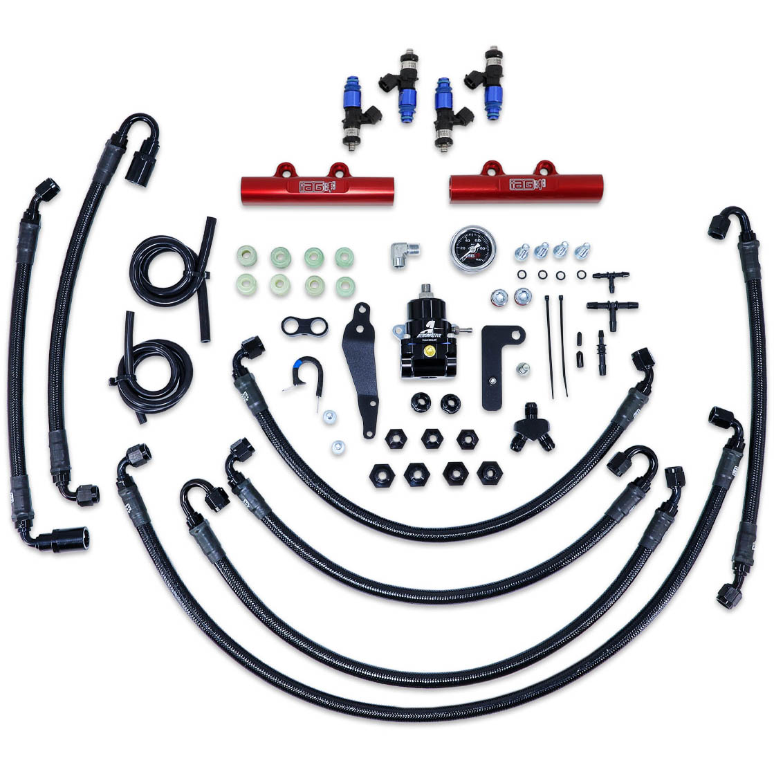IAG PTFE Flex Fuel Kit w/ 2150cc Injectors, Aero. FPR, Fuel Rails, 2008-2014 WRX & 2008-2021 STi