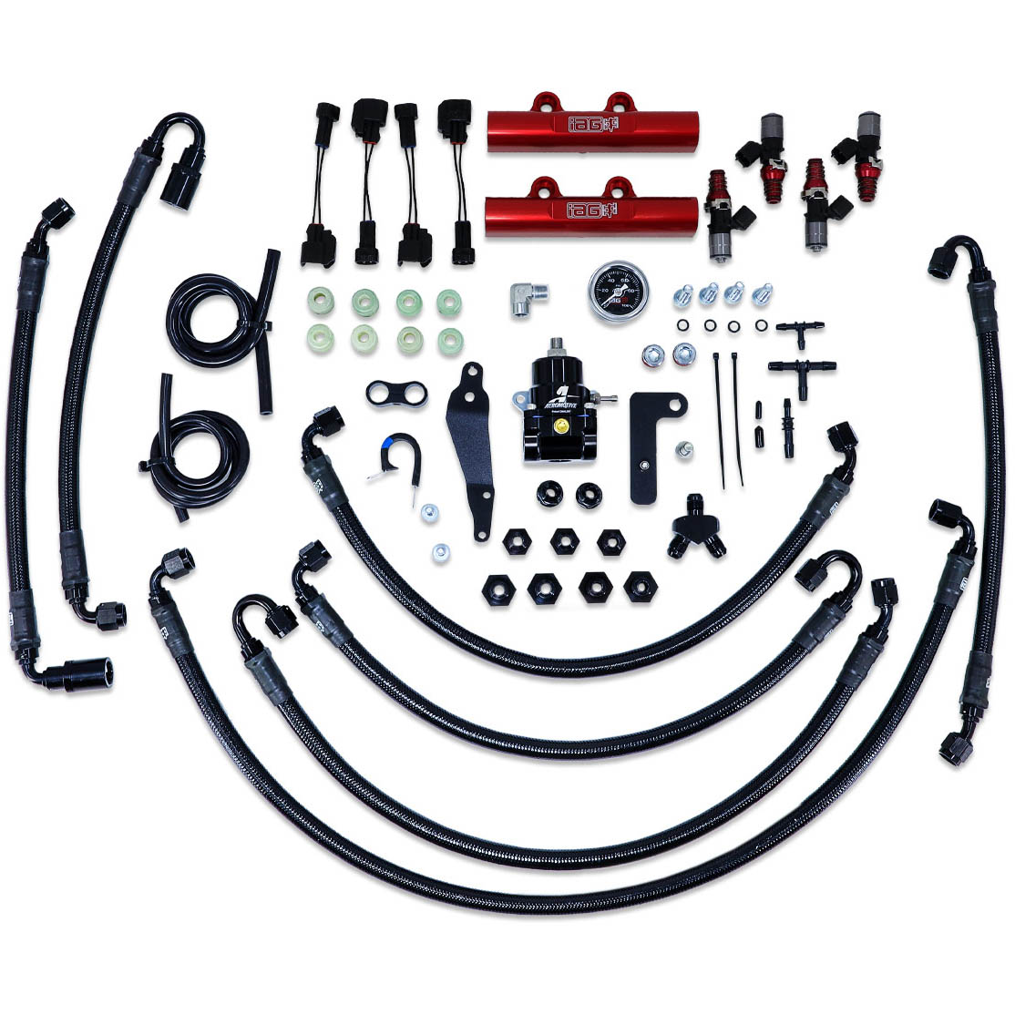 IAG PTFE Flex Fuel System w/ 1300cc Injectors, Lines, FPR & Rails, 2008-2014 WRX & 2008-2021 STi