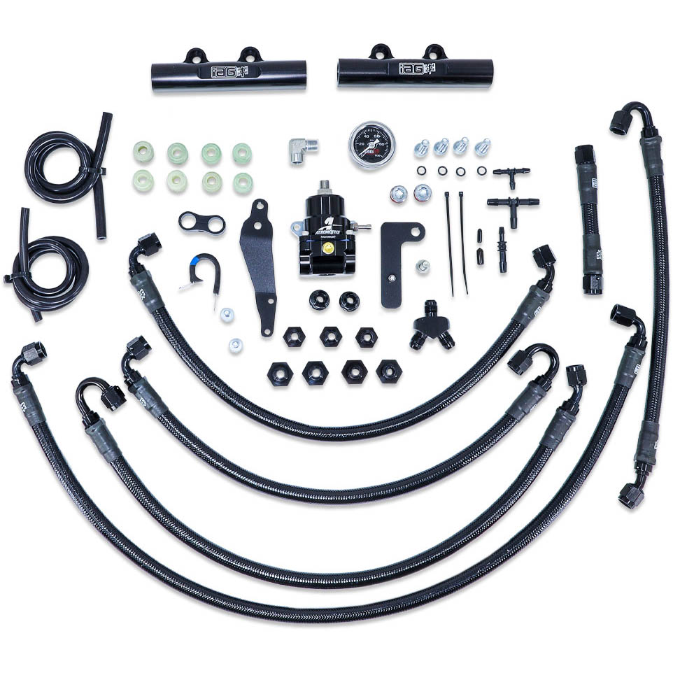 IAG PTFE Fuel System Kit w/ Lines, FPR & Fuel Rails, 2008-2014 WRX & 2008-2021 STi