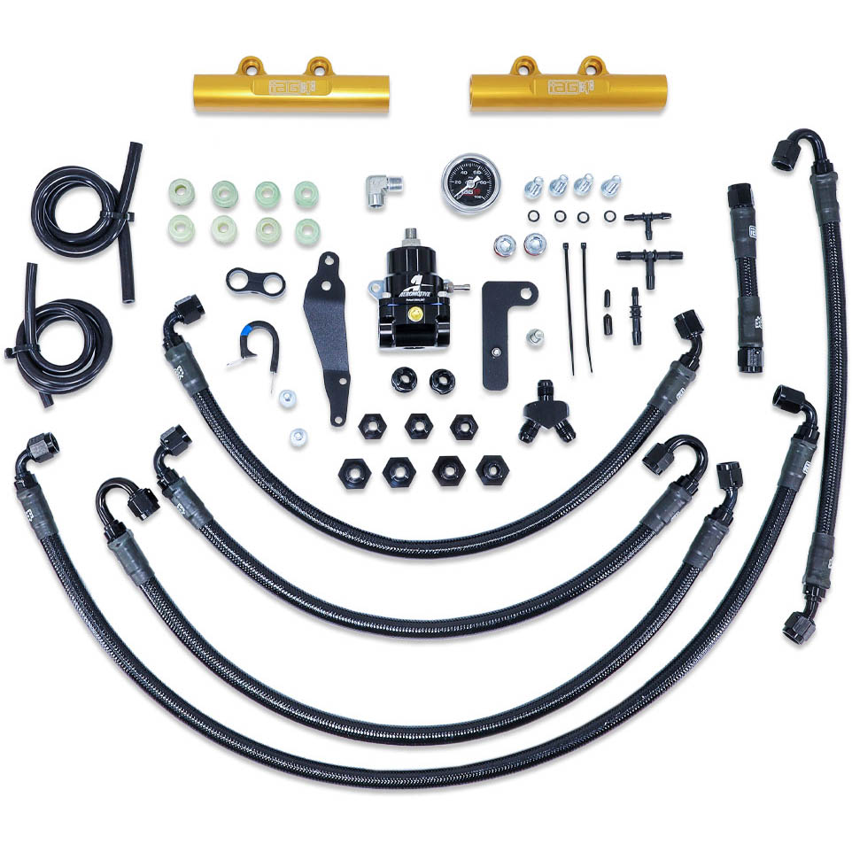 IAG PTFE Fuel System Kit w/ Lines, FPR & Fuel Rails, 2008-2014 WRX & 2008-2021 STi