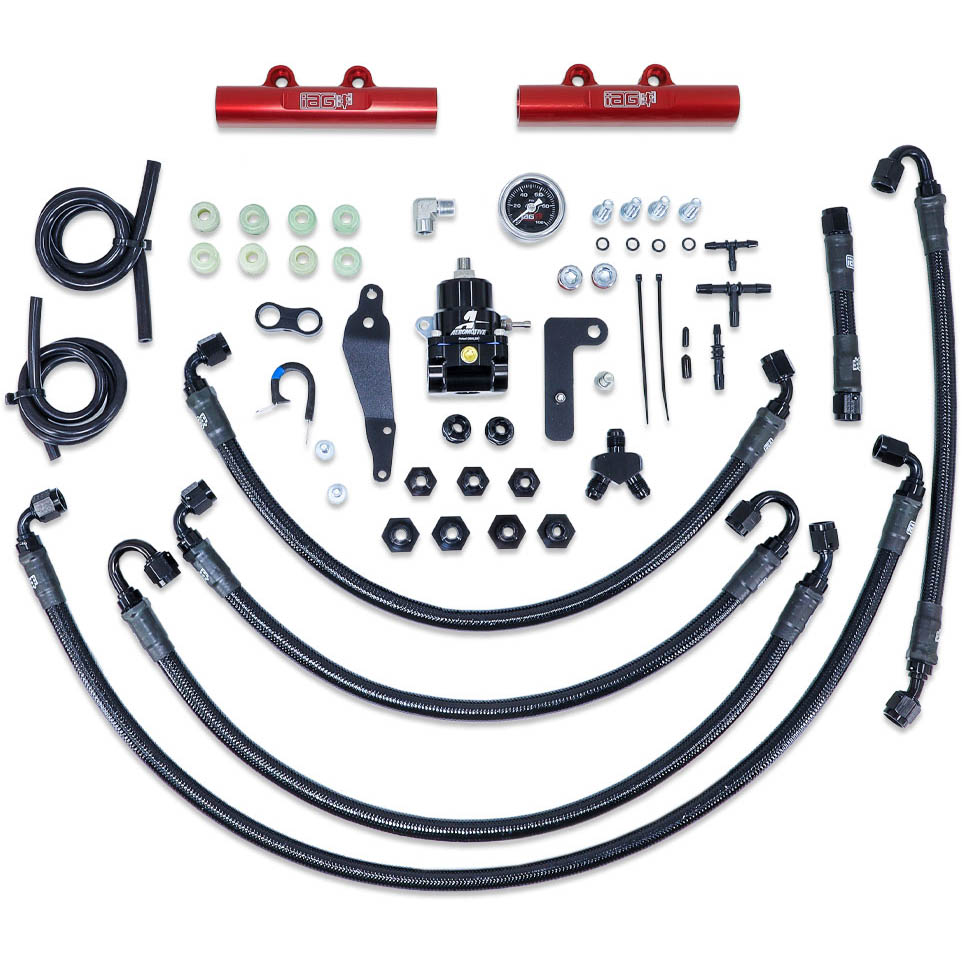 IAG PTFE Fuel System Kit w/ Lines, FPR & Fuel Rails, 2008-2014 WRX & 2008-2021 STi