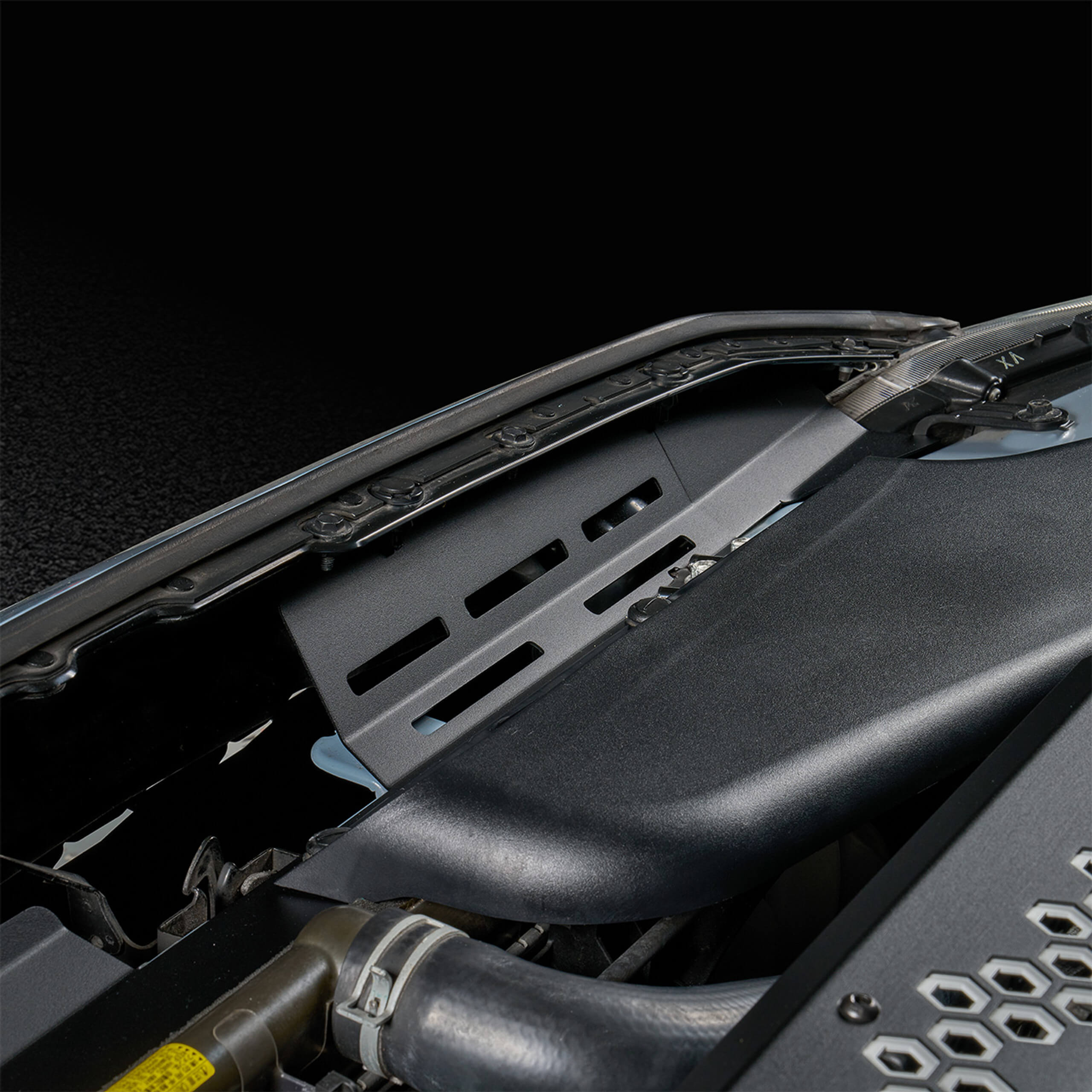 IAG Radiator Shroud (Black), 2015-2021 WRX & STi - Angle 6