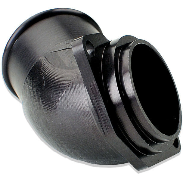 IAG Replacement Blow Off Valve Elbow (Black Anodized), 2002-2007 WRX & 2004-2021 STi - Angle 3