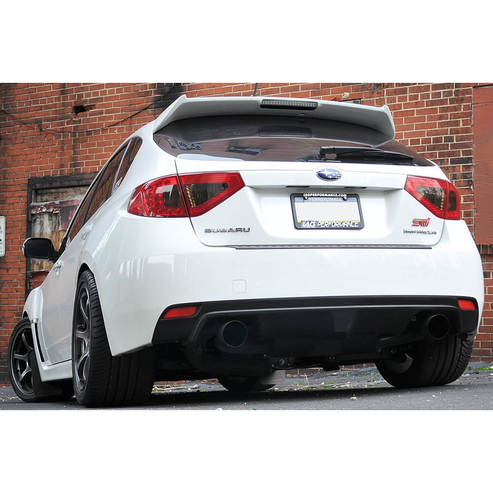 IAG RockBlocker Tail Light Film Overlay Kit (Red w/ Smoke Insert), 2008-2014 WRX & STi (Hatch) - Angle 2