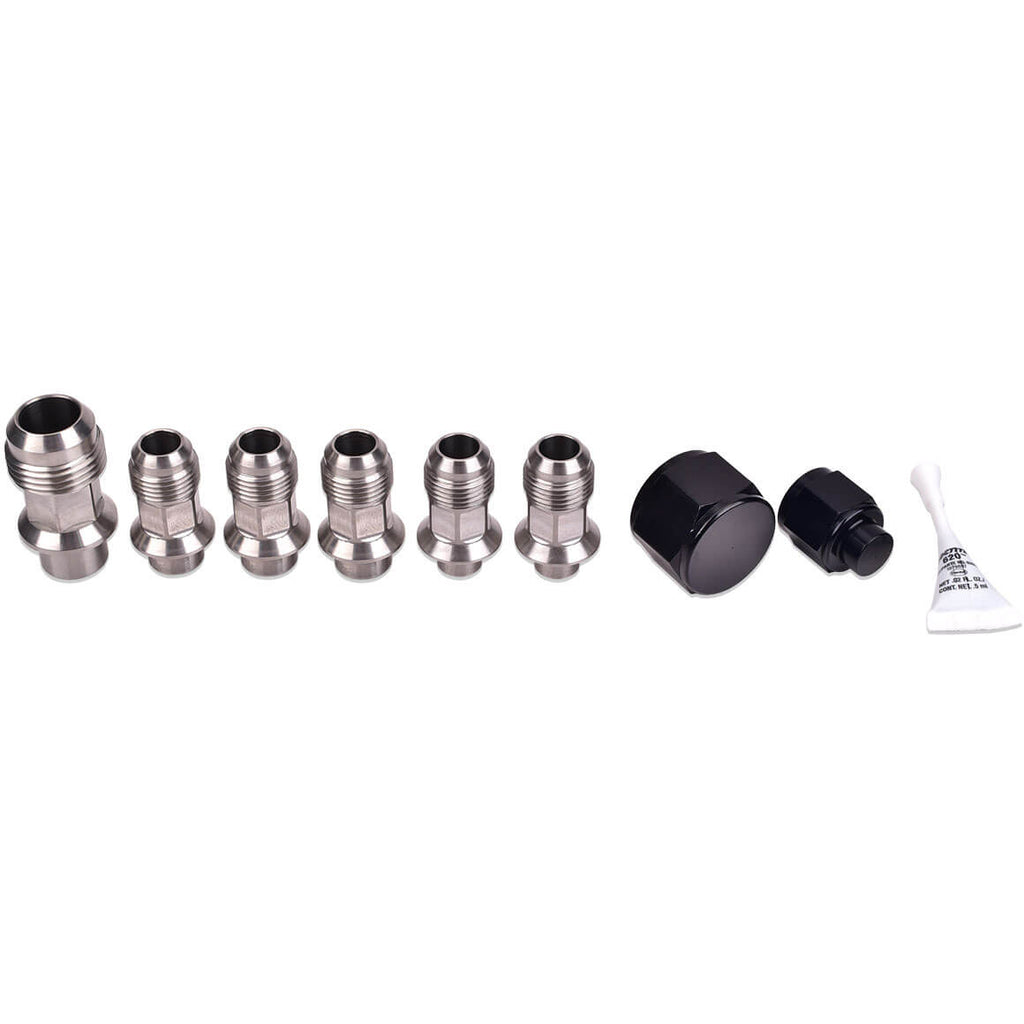 IAG Stainless Steel AN Breather Fitting Set, 2004-2021 STi & 2005-2014 WRX - Angle 2