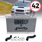 IAG Triple Pass Street Series 42mm Radiator, 2008-2014 WRX & 2008-2021 STi - Angle 2