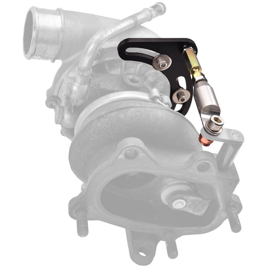 IAG Turbo Wastegate Bracket (Black), 2002-2014 WRX & 2004-2014 STi - Angle 2