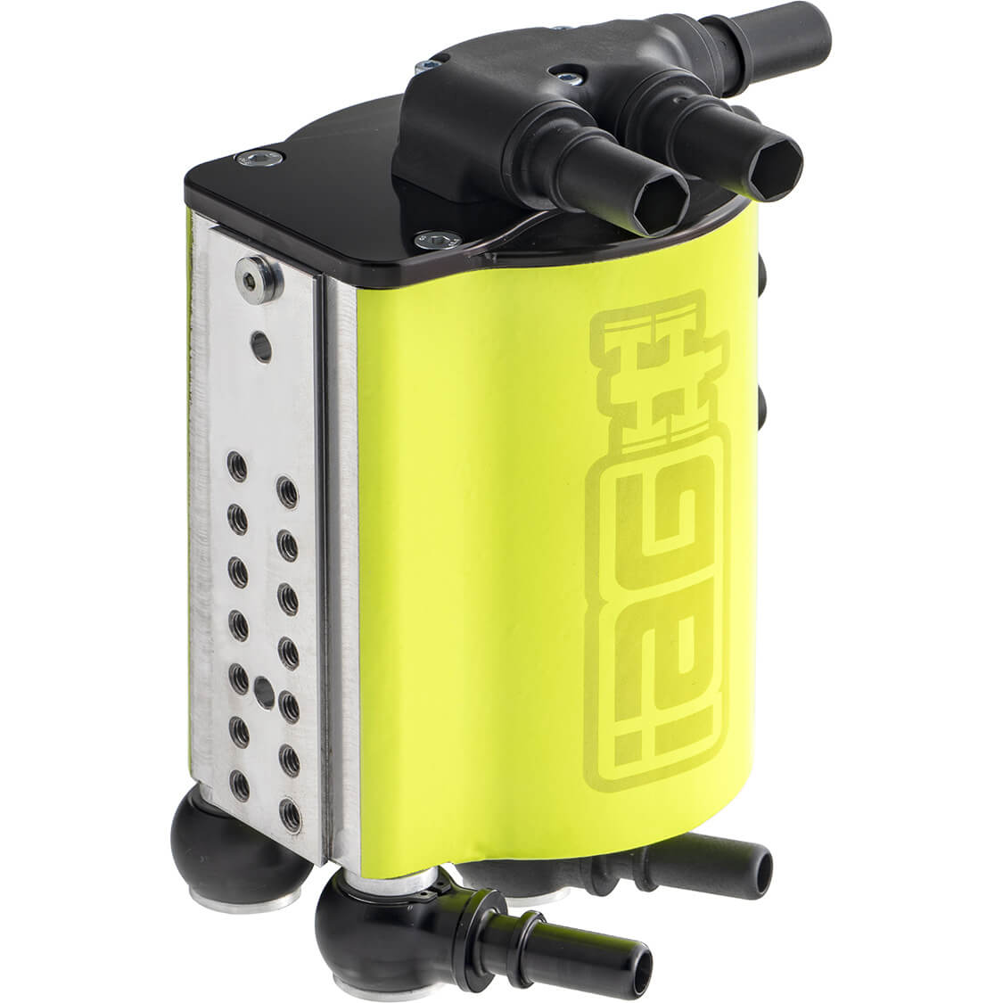 IAG v3 Street Series Air/Oil Separator (AOS) Kit (Neon Yellow), 2008-2014 WRX & 2008-2021 STi - Angle 2