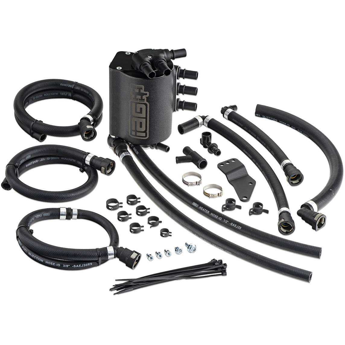 IAG v3 Street Series Air/Oil Separator (AOS) Kit (Wrinkle Black), 2004-2007 STi & 2002-2007 WRX