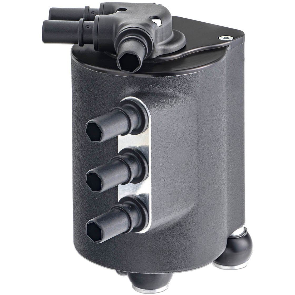IAG v3 Street Series Air/Oil Separator (AOS) Kit (Wrinkle Black), 2004-2007 STi & 2002-2007 WRX - Angle 3