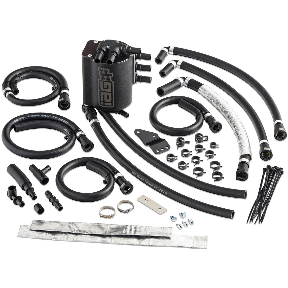 IAG v3 Street Series Air/Oil Separator (AOS) Kit (Wrinkle Black), 2008-2014 WRX & 2008-2021 STi