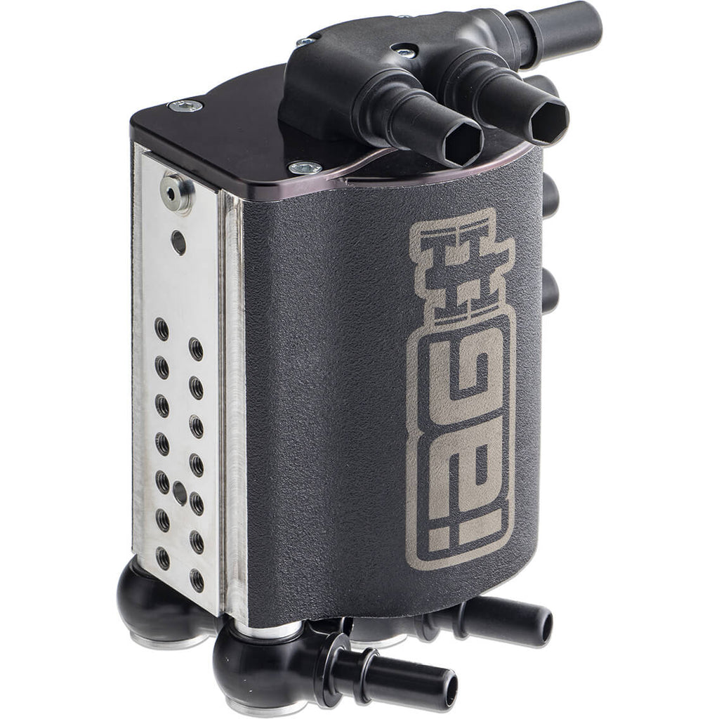IAG v3 Street Series Air/Oil Separator (AOS) Kit (Wrinkle Black), 2008-2014 WRX & 2008-2021 STi - Angle 2