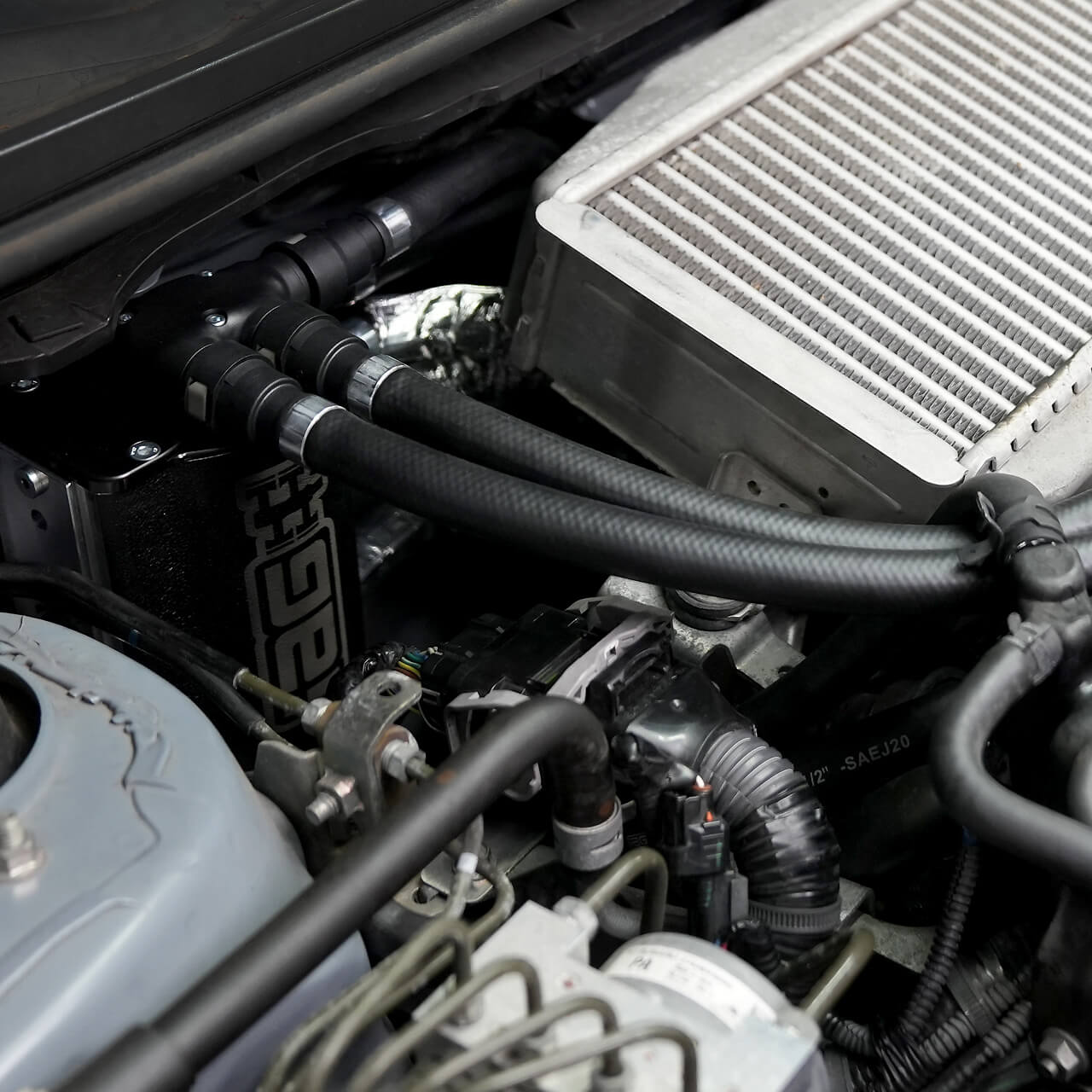 IAG v3 Street Series Air/Oil Separator (AOS) Kit (Wrinkle Black), 2008-2014 WRX & 2008-2021 STi - Angle 3