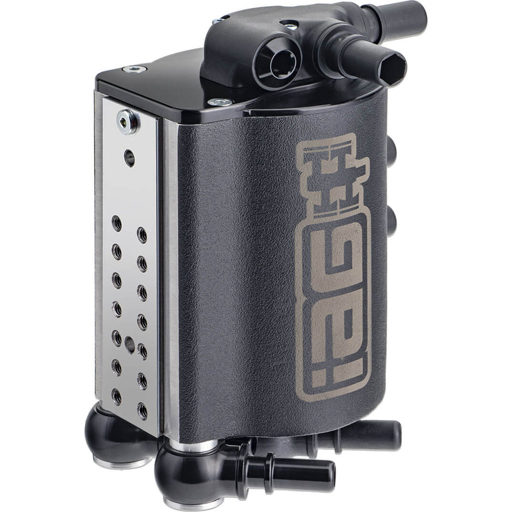 IAG v3 Street Series Air/Oil Separator (AOS) Kit (Wrinkle Black), 2015-2021 WRX - Angle 2