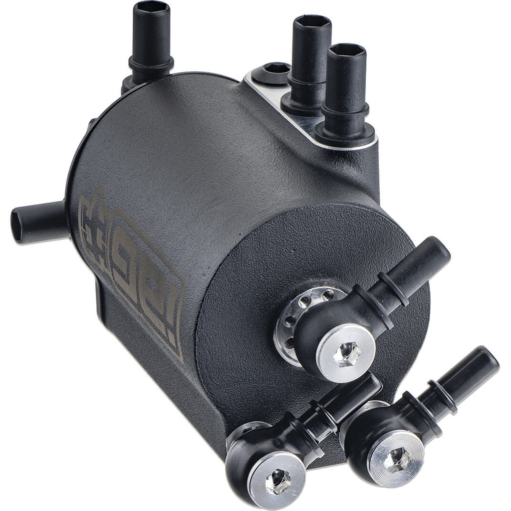 IAG v3 Street Series Air/Oil Separator (AOS) Kit (Wrinkle Black), 2022-2026 WRX - Angle 4