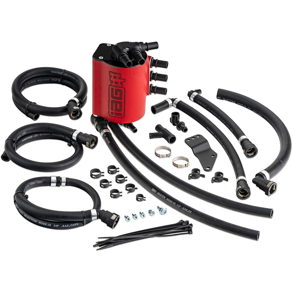 IAG v3 Street Series Air/Oil Separator (AOS) Kit (Wrinkle Red), 2004-2007 STi & 2002-2007 WRX