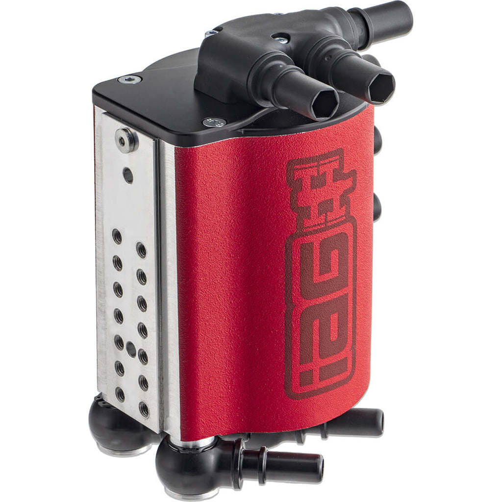 IAG v3 Street Series Air/Oil Separator (AOS) Kit (Wrinkle Red), 2008-2014 WRX & 2008-2021 STi - Angle 2