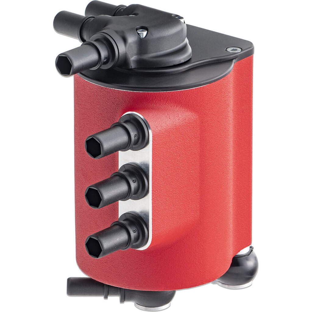 IAG v3 Street Series Air/Oil Separator (AOS) Kit (Wrinkle Red), 2008-2014 WRX & 2008-2021 STi - Angle 3