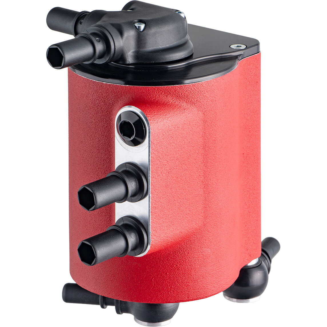 IAG v3 Street Series Air/Oil Separator (AOS) Kit (Wrinkle Red), 2015-2021 WRX - Angle 3