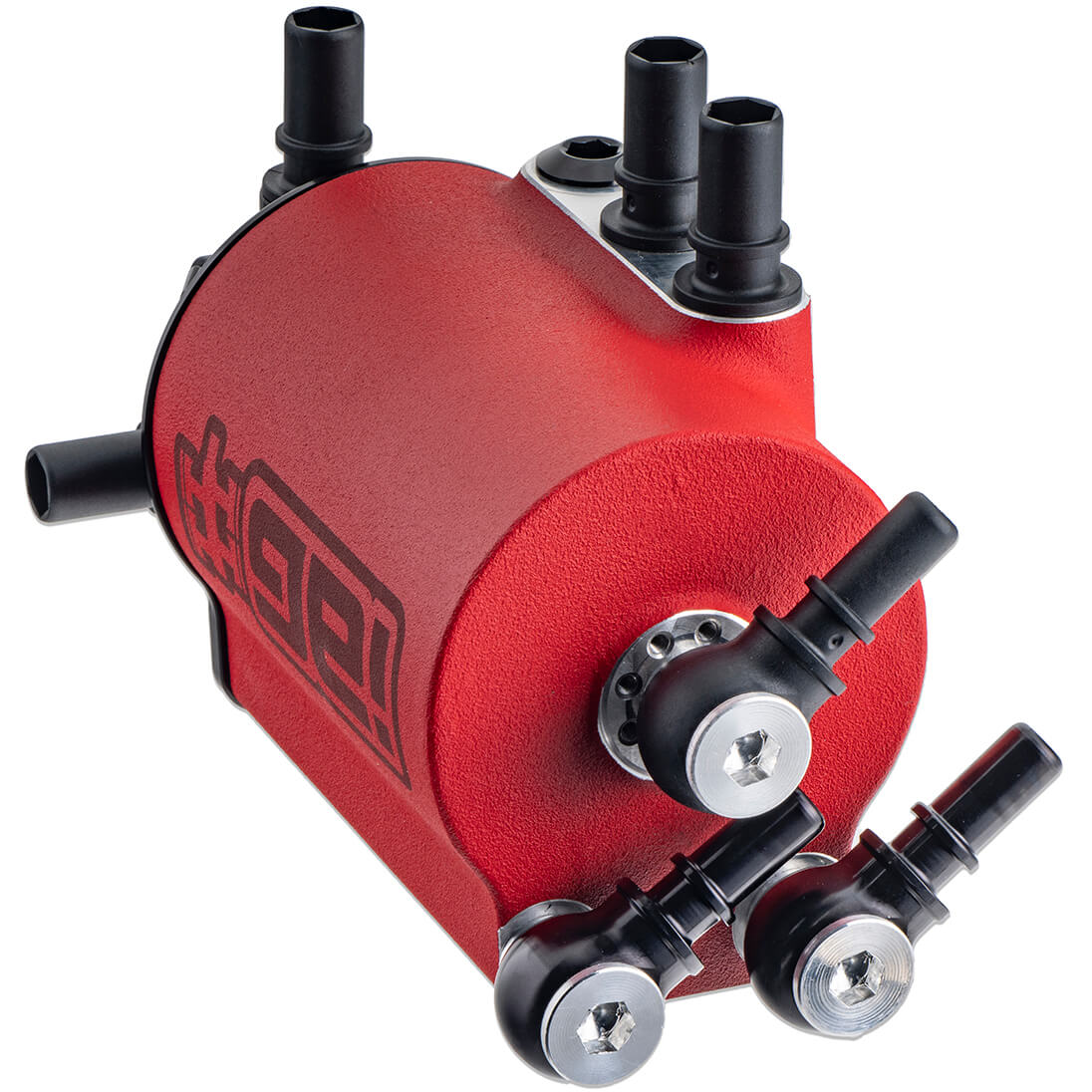 IAG v3 Street Series Air/Oil Separator (AOS) Kit (Wrinkle Red), 2022-2026 WRX - Angle 5