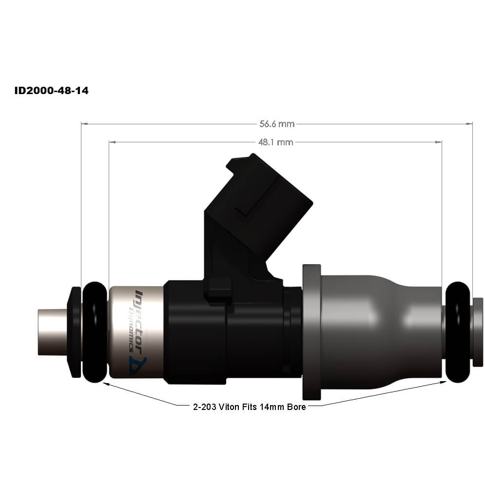 Injector Dynamics ID1050-XDS Fuel Injectors (1050cc, Set/6), 2003-2008 350Z & G35 - Angle 2