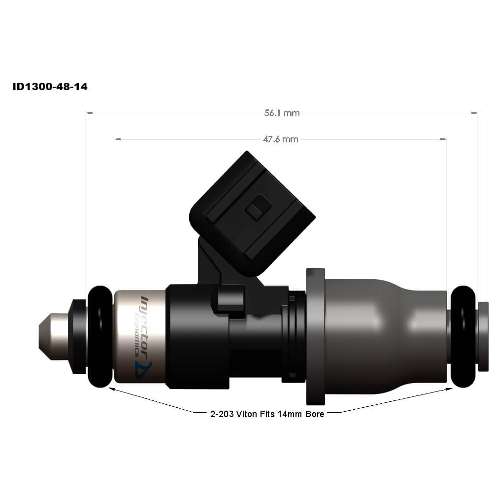 Injector Dynamics ID1300-XDS Fuel Injectors (1300cc, Set/6), 2003-2008 350Z & G35 - Angle 2