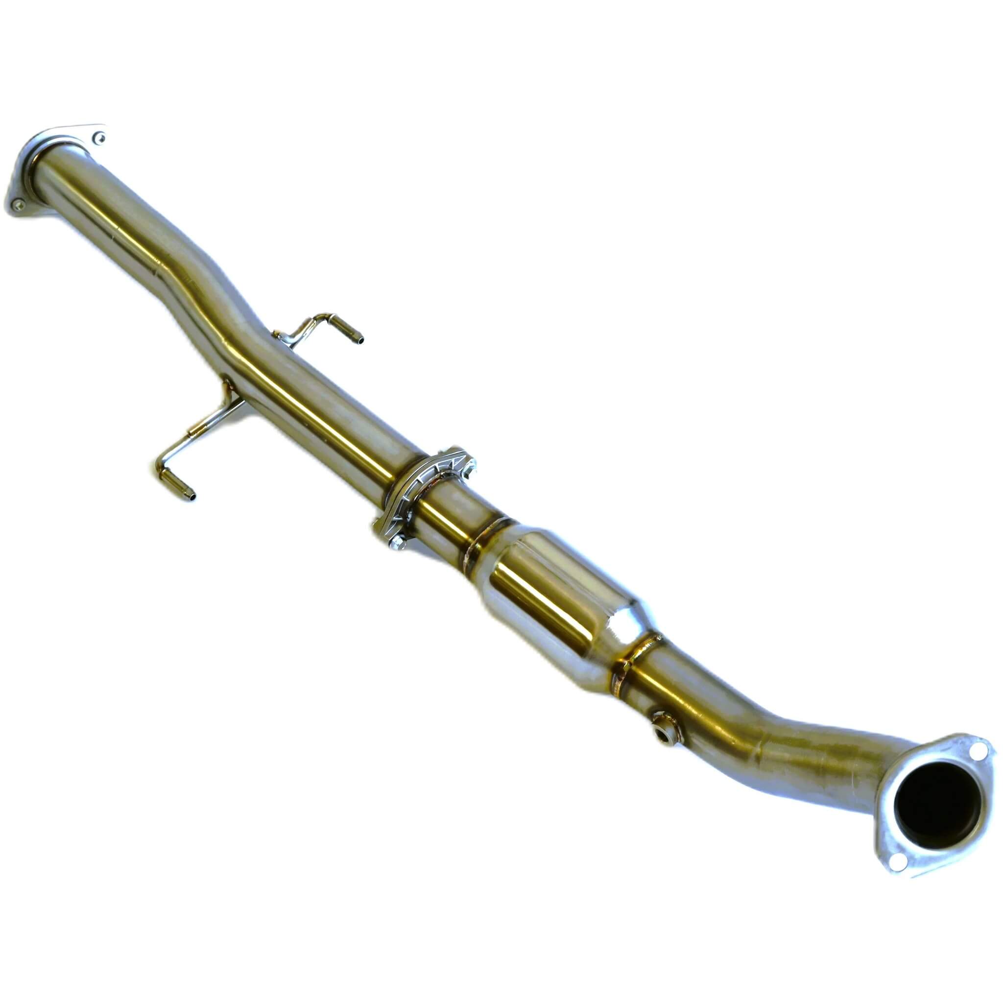 Invidia Front Pipe w/ High Flow Cat (76mm), 2023-2025 GR Corolla - Angle 2