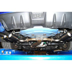 Invidia Full Titanium Gemini R400 Cat-Back Exhaust w/ Quad 101mm Ti Tips, 2011-2014 WRX & STi (Sedan) - Angle 4