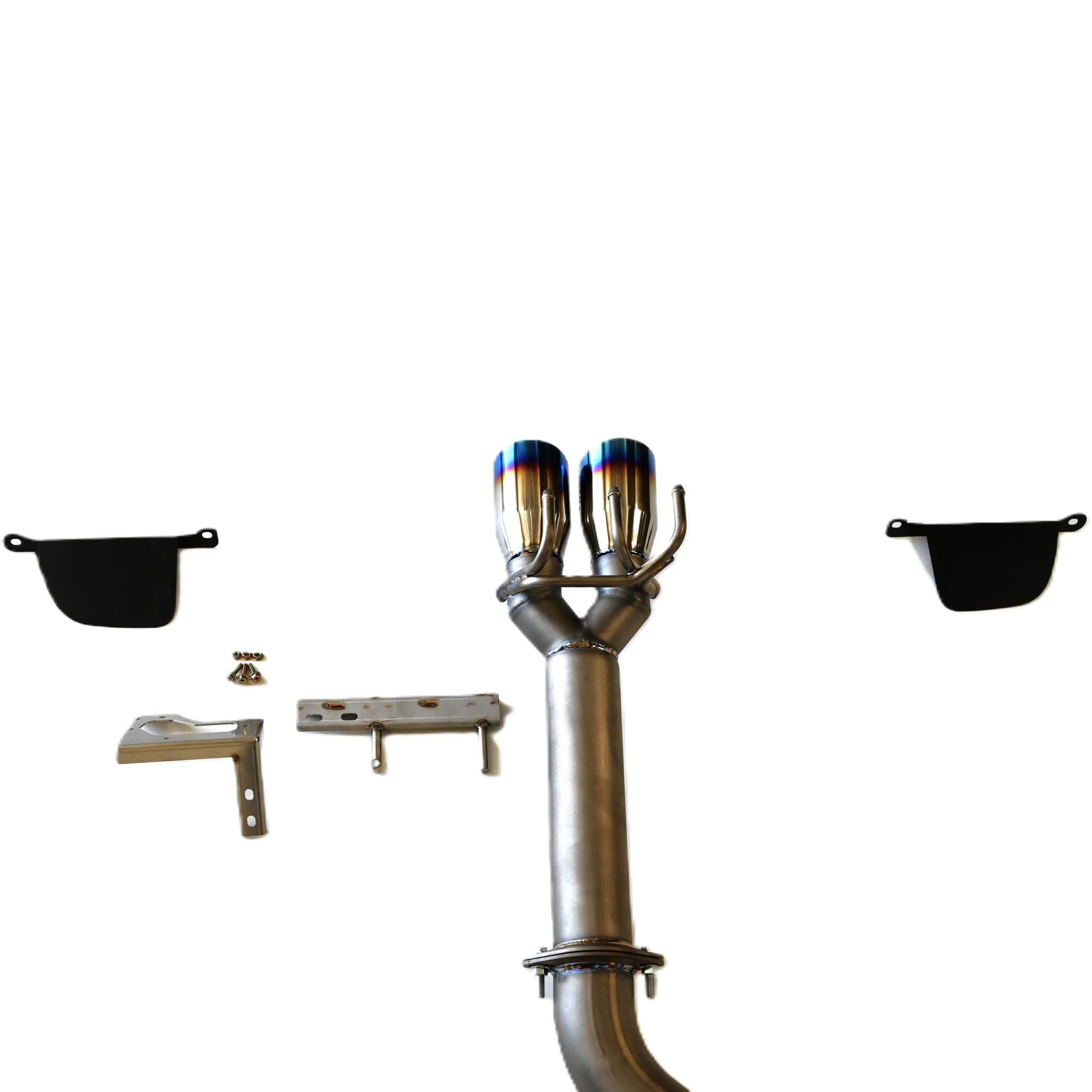 Invidia Full Titanium Racing Cat-Back Exhaust System w/ Dual 90mm Ti Tips, 2023-2025 GR Corolla - Angle 2