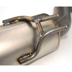 Invidia Full Titanium Racing Cat-Back Exhaust System w/ Single 101mm Tip, 2008-2015 EVO X - Angle 3