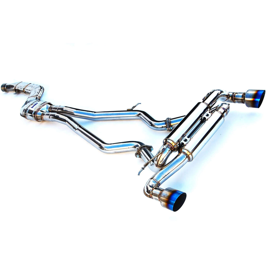Invidia Gemini Cat-Back Dual Exhaust w/ Valve & Single-Layer 125mm Ti Tips, 2020-2021 GR Supra - Angle 2