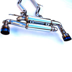 Invidia Gemini Cat-Back Dual Exhaust w/ Valve & Single-Layer 125mm Ti Tips, 2020-2021 GR Supra - Angle 3